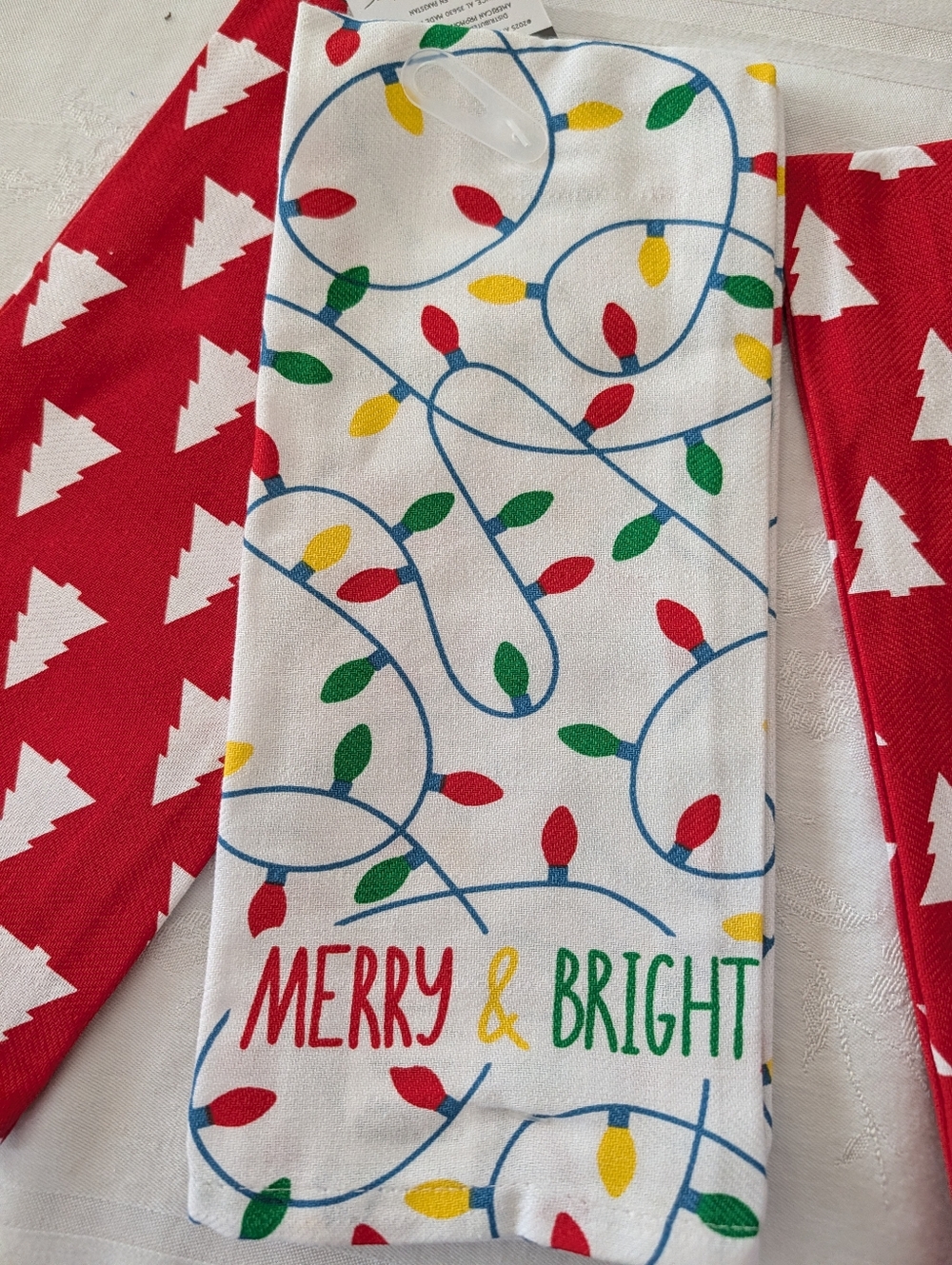 Merry & Bright, Red w/Trees Holiday Kitchen Towels - Set Of 3 NWT